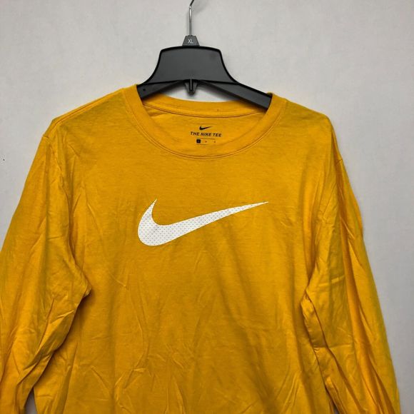 The Nike Tee Men Long Sleeve Tee T-Shirt Top Size Large Yellow M122 -4 - Picture 8 of 13